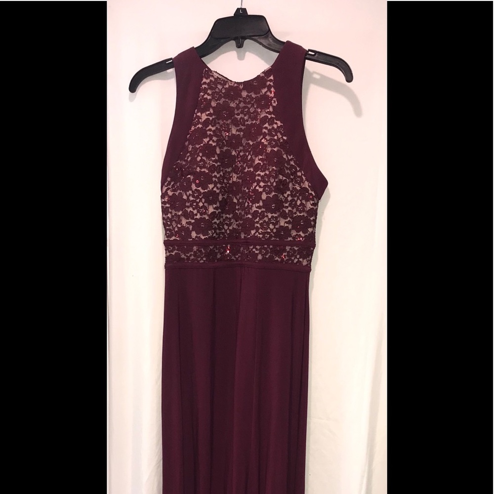 A wine colored size 8 homecoming or prom dress